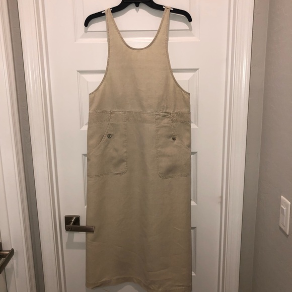 J. Jill Dresses & Skirts - Vintage J. Jill Taupe 100% HEMP Lagenlook Tank Apron Maxi Dress sz SP S P